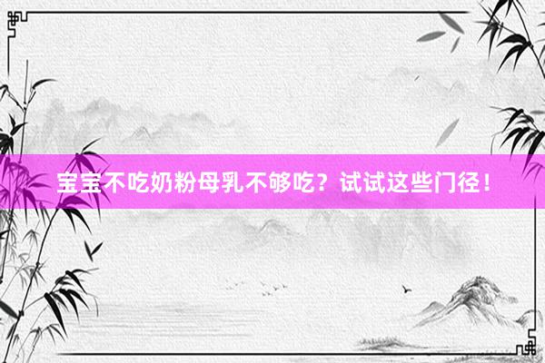 宝宝不吃奶粉母乳不够吃？试试这些门径！